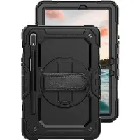 Casecentive Handstrap Pro Hardcase met handvat Galaxy Tab S8 2022 zwart - 8720153794718