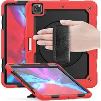 Casecentive Handstrap Pro Hardcase met handvat iPad Pro 12.9" 2022 / 2021 / 2020 / 2018 rood - 8720153794794