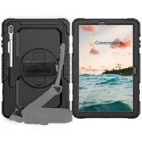 Casecentive Handstrap Pro Hardcase met handvat Galaxy Tab S7 FE 2021 zwart - 8720153794435