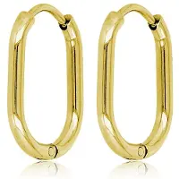 My Bendel - Oorring Goudkleurig 18mm x 2mm - Elegante Goudkleurige Oorring 18mm: Tijdloze Schoonheid - met Luxe Cadeauverpakking | Sieraden Voor Dames