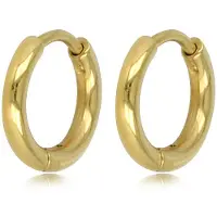 My Bendel - Oorring Goudkleurig 12mm x 2mm - Elegante Goudkleurige Oorring 12mm: Tijdloze Schoonheid - met Luxe Cadeauverpakking | Sieraden Voor Dames