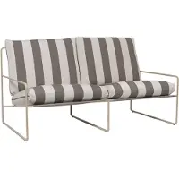 Ferm Living Desert 2-zitsbank voor buiten Stripe Chocolate | Cashmere