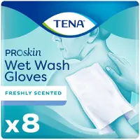 Tena Proskin Wet Wash Gloves Frisse Geur 8 Stuks