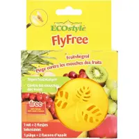 Ecostyle Fruitvliegval Lokmiddel voor Fruitvliegen - Val met Lokmiddel - 4 tot 6 Weken Effectief - Bevat 1 navulbare Val