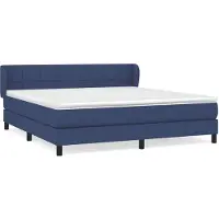 vidaXL Boxspring met matras stof blauw 160x200 cm