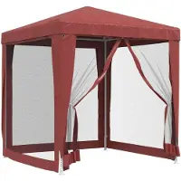 vidaXL Partytent met 4 mesh zijwanden 2x2 m HDPE rood