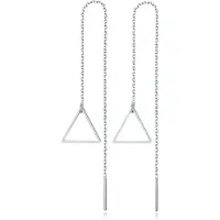Cilla Jewels Zilverkleurige Triangle Oorbellen Dames Ketting van Edelstaal