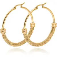 Cilla Jewels Dames Oorbellen Ringen Goudkleurig van Edelstaal - 40mm