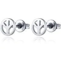 Cilla Jewels Zilverkleurige Dames Oorknoppen Peace Teken Edelstaal