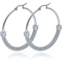 Cilla Jewels Dames Oorbellen Ringen Zilverkleurig van Edelstaal- 50mm