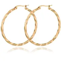 Cilla Jewels Dames Oorbellen Ringen Goudkleurig Gedraaid Edelstaal - 30mm