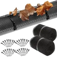 Deuba Dakgootbescherming - 12m incl. 32 bevestigingsclips - Zwart