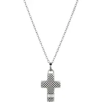 Traveller Kruis Ketting - Heren - Zilverkleurig - Edelstaal - Zirkonia - 181195