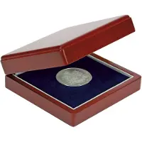 Safe Houten munten doosje geschikt voor één munt, penning of medaille met een doorsnede van max. 60 mm