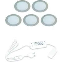 Hera LED 24V / 15W Inbouw set FR-55 5 Spots kleur Rvs-Look