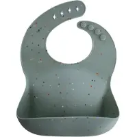 Mushie Siliconen slabbetje Blauwe Confetti