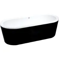 Best design Vrijstaand ligbad black & white 178x80x55 cm
