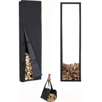 Lendo Online Brandhoutrek met Hoes 50x25x196 cm Zwart