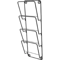 Loft42 Cleve Tijdschriftenrek 4 Vaks - Metaal - Mat Zwart - 61x18x8