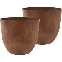 Ter Steege Plantenpot - 2x stuks - terra bruin - kunststof - D38 x H33 cm - bloempot