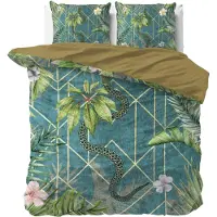 Sleeptime Dekbedovertrek Palm Wood Green Katoen-240 x 220 cm