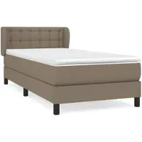 vidaXL Boxspring met matras stof taupe 90x200 cm