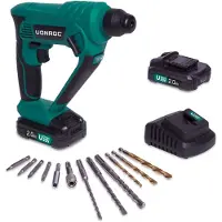 Vonroc Accu boorhamer 20V - 2.0Ah | Incl. 2 accu's en snellader
