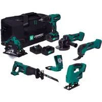 Vonroc Gereedschapsset VPower 20V – 4.0Ah | Incl. 6 machines, LED-Werklamp, 2x 4.0Ah Accu en snellader