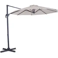 Vonroc Zweefparasol – Kantelbaar & Incl. Beschermhoes – Ø300 x 245 cm – Beige