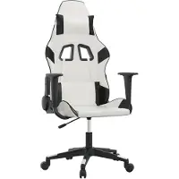 vidaXL Massage gamestoel kunstleer wit en zwart