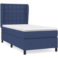 vidaXL Boxspring met matras stof blauw 100x200 cm