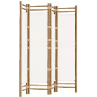 vidaXL Kamerscherm 4-panelen inklapbaar 160 cm bamboe en canvas