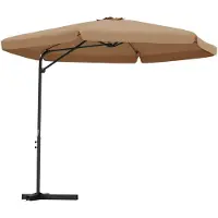 vidaXL Parasol met stalen paal 300 cm taupe