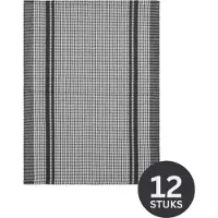 Tiseco Keukendoek Home Studio Waffle Black (Set van 6) - 50 x 70 cm