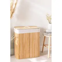 BOSTIC MIRA Home - Opbergmand - Wasmand - Mand - Opbergsysteem - Bamboe - 60x78cm