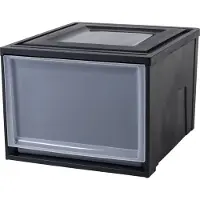 Iris Maxi Drawer stapellade - 40L - Kunststof - Zwart/Transparant