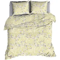 Satin d'or Dekbedovertrek Steffi Geelgroen Satijn-240 x 200 / 220 cm | Lits-Jumeaux