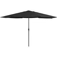 vidaXL Parasol met metalen paal 390 cm zwart