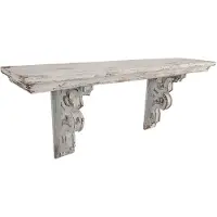 Clayre & Eef Wandrek 100x23x41 cm Wit Hout Rechthoek Wandplank Wit Wandplank