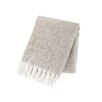 Tiseco Home Studio - Plaid FLOCK - polyester - met franjes - super zacht - 130x170 cm - taupe