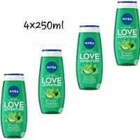 Nivea Douchegel - Love Adventure - met Aloë Vera - 4 X 250 ML
