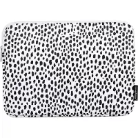 Canvasartisan MacBook Laptop Sleeve 13 inch Zwart Wit Luipaard Panterprint Dots