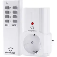 Renkforce Funk-Schalter-Set Zwischenstecker 2teilig Reichweite max. (im Freifeld) 30 m Einsatzort Innenbereich
