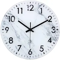 LW Collection Wandklok Abel | LW Collection glas wit 30x30 cm wandklokken | NADUVI