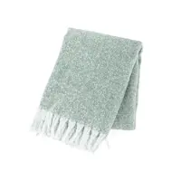 Tiseco Home Studio - Plaid FLOCK - polyester - met franjes - super zacht - 130x170 cm - greensage