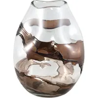 Ptmd Lisee Brown Solid Glass Vase Line Frost S (Bruin, 22.5x30x22.5cm)