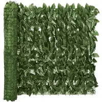 vidaXL Balkonscherm met donkergroene bladeren 500x75 cm