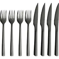 Aida Raw grillbestek 8-delig Zwart