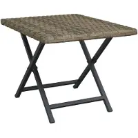 vidaXL Tafel inklapbaar 45x35x32 cm poly rattan grijs