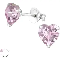 Montebello Oorbellen Efi Amethist - 925 Zilver - Swarovski Hart - Ø6mm